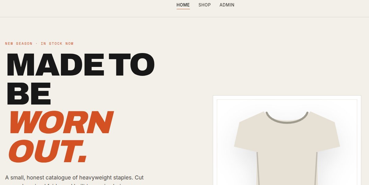 Clothing store demo homepage